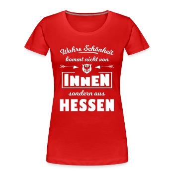 Hessen Schönheit - Frauen Premium Bio T-Shirt - Rot - Vorne - Mia (176cm)
