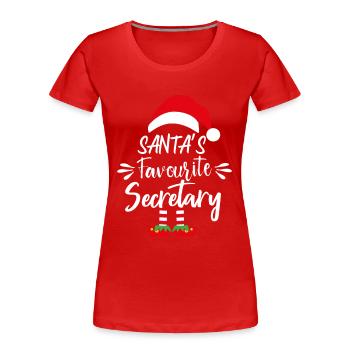 Santa's Favourite Secretary - Women's Premium Organic T-Shirt - red - Front - Mia (176cm)