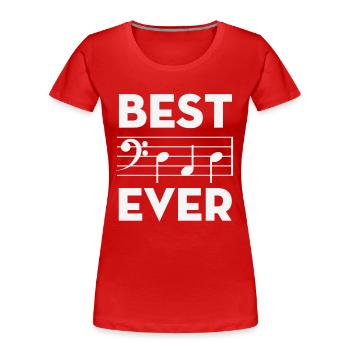 Beste Dad Ever Music Note Akkorde - Frauen Premium Bio T-Shirt - Rot - Vorne - Mia (176cm)