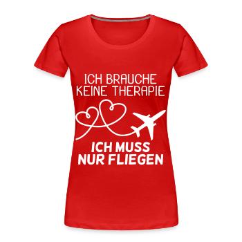 Flugzeug - Frauen Premium Bio T-Shirt - Rot - Vorne - Mia (176cm)