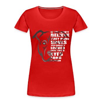 Soul Pitbull Dog Lover - Women's Premium Organic T-Shirt - red - Front - Mia (176cm)