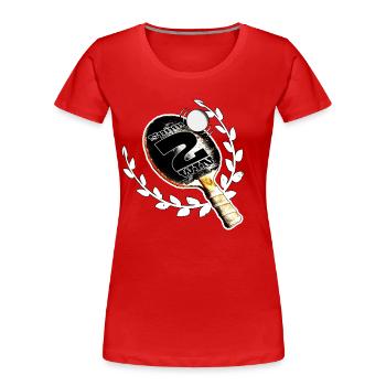 Table tennis - Women's Premium Organic T-Shirt - red - Front - Mia (176cm)