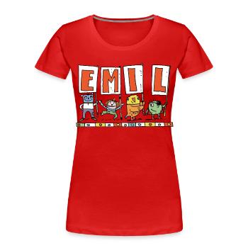 Emil - Frauen Premium Bio T-Shirt - Rot - Vorne - Mia (176cm)