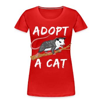 adoptiere eine Katze - Frauen Premium Bio T-Shirt - Rot - Vorne - Mia (176cm)
