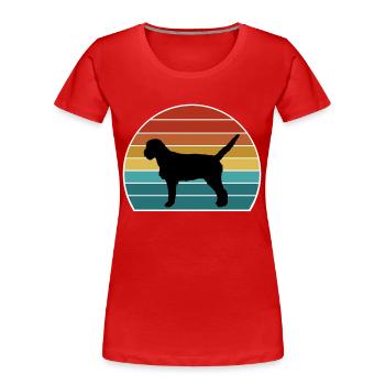 Griffon Fauve De Bretagne Dog Silhouette Vintage S - Women's Premium Organic T-Shirt - red - Front - Mia (176cm)