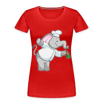 Elefant Koch Salzstreuer Kochen - Frauen Premium Bio T-Shirt - Rot - Vorne - Mia (176cm)