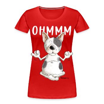 Yoga Bull Terrier I Bull Terrier Dog I Meditation - Women's Premium Organic T-Shirt - red - Front - Mia (176cm)