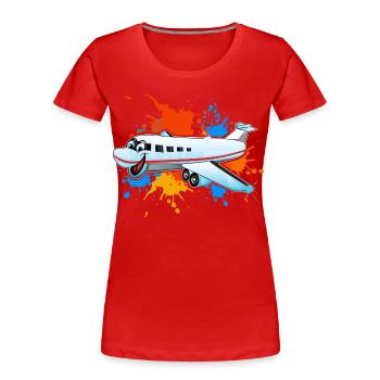 Avion - T-shirt bio Premium Femme - rouge - Devant - Mia (176cm)