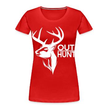Deer Silhouette Outdoor Hunting Design - Women's Premium Organic T-Shirt - red - Front - Mia (176cm)