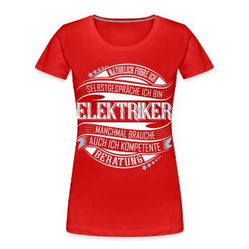 Elektriker - Frauen Premium Bio T-Shirt - Rot - Vorne - Mia (176cm)