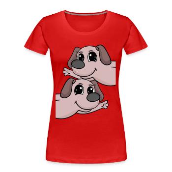 Chiens chiens - T-shirt bio Premium Femme - rouge - Devant - Mia (176cm)