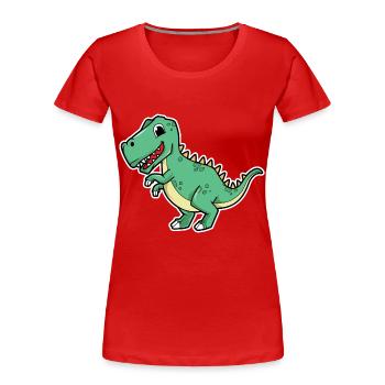 Illustration de dessin animé de dinosaure Kawaii pour les enfants - T-shirt bio Premium Femme - rouge - Devant - Mia (176cm)