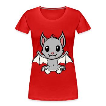 Halloween Bloodsucker Bat Horror Enfant Bébé - T-shirt bio Premium Femme - rouge - Devant - Mia (176cm)