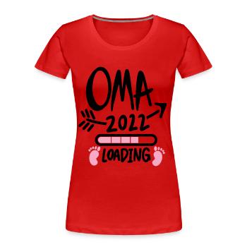 Oma 2022 - Werdende Oma 2022 - Frauen Premium Bio T-Shirt - Rot - Vorne - Mia (176cm)