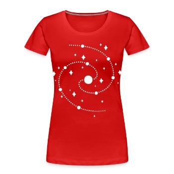 strange galaxy - Women's Premium Organic T-Shirt - red - Front - Mia (176cm)