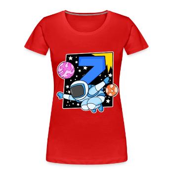 7 birthday boy - 7 years old - I am 7 - Women's Premium Organic T-Shirt - red - Front - Mia (176cm)