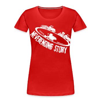 L’agriculture sans fin - T-shirt bio Premium Femme - rouge - Devant - Mia (176cm)