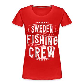 Schweden Angeln Angler Fischen Crew Team - Frauen Premium Bio T-Shirt - Rot - Vorne - Mia (176cm)