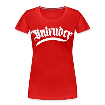 intruder hacker intruder clan sticker computer - Women's Premium Organic T-Shirt - red - Front - Mia (176cm)