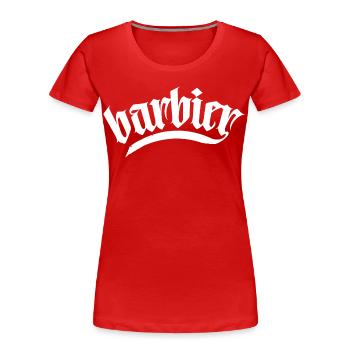 barbier haar bart barber rasieren männer barber - Frauen Premium Bio T-Shirt - Rot - Vorne - Mia (176cm)