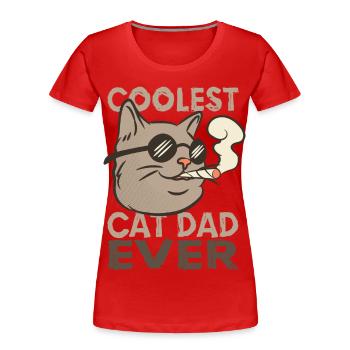 Cat Dad - Women's Premium Organic T-Shirt - red - Front - Mia (176cm)