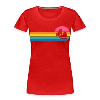 Schlittschuh - Frauen Premium Bio T-Shirt - Rot - Vorne - Mia (176cm)