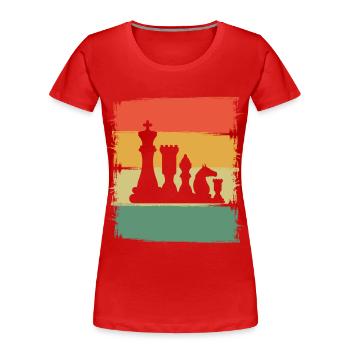 Schach - Frauen Premium Bio T-Shirt - Rot - Vorne - Mia (176cm)