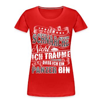 Panzer - Frauen Premium Bio T-Shirt - Rot - Vorne - Mia (176cm)