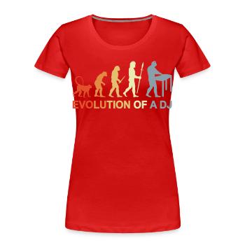 Evolution of a DJ - Women's Premium Organic T-Shirt - red - Front - Mia (176cm)