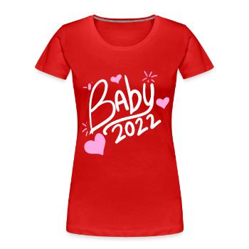 Baby 2022 - Neugeborenes Baby 2022 Mädchen Tochter - Frauen Premium Bio T-Shirt - Rot - Vorne - Mia (176cm)