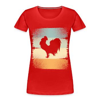 Rooster - Women's Premium Organic T-Shirt - red - Front - Mia (176cm)