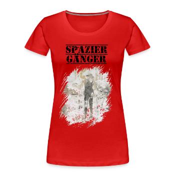 Spaziergänger - Frauen Premium Bio T-Shirt - Rot - Vorne - Mia (176cm)