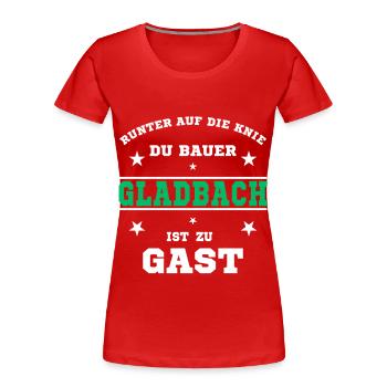 Fussball Fan Gladbacher Stadion - Frauen Premium Bio T-Shirt - Rot - Vorne - Mia (176cm)