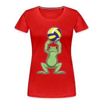 Frog Volleyball Player Volleyball - Women's Premium Organic T-Shirt - red - Front - Mia (176cm)