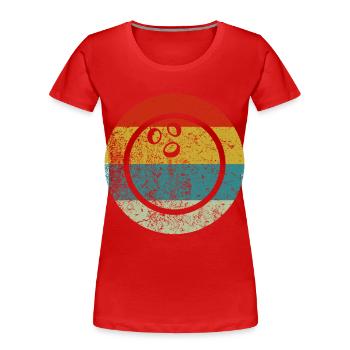 Retro Vintage Bowling - Frauen Premium Bio T-Shirt - Rot - Vorne - Mia (176cm)