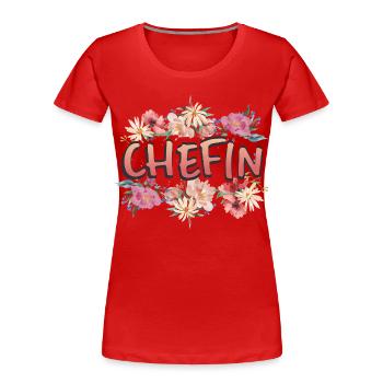 Chefin - Frauen Premium Bio T-Shirt - Rot - Vorne - Mia (176cm)