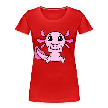 Axolotl - Frauen Premium Bio T-Shirt - Rot - Vorne - Mia (176cm)
