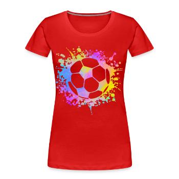Paint Splashes Soccer Lover Graphisme Football - T-shirt bio Premium Femme - rouge - Devant - Mia (176cm)