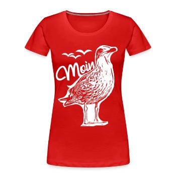 Mouettes Moin Mouettes - T-shirt bio Premium Femme - rouge - Devant - Mia (176cm)