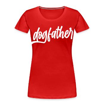 chat chien catmom animal parrain chienfather amour chat - T-shirt bio Premium Femme - rouge - Devant - Mia (176cm)