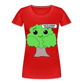 Briefkasten Aufkleber Bitte keine Werbung - Frauen Premium Bio T-Shirt - Rot - Vorne - Mia (176cm)