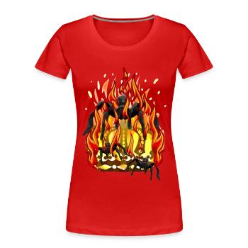 Flammes de feu Araignées Royaume de la Couronne Fantaisie - T-shirt bio Premium Femme - rouge - Devant - Mia (176cm)