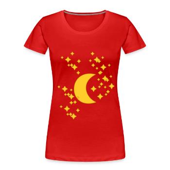 Moon Night Sky Starry Sky Stars Heavenly - Women's Premium Organic T-Shirt - red - Front - Mia (176cm)