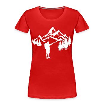 Hikers in the mountains white - Women's Premium Organic T-Shirt - red - Front - Mia (176cm)