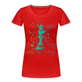 König Schach Symbol Farben Explosion Verein Logo - Frauen Premium Bio T-Shirt - Rot - Vorne - Mia (176cm)
