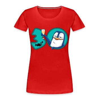 30 Jahre Geburtstag Jubiläum Pinguin - Frauen Premium Bio T-Shirt - Rot - Vorne - Mia (176cm)