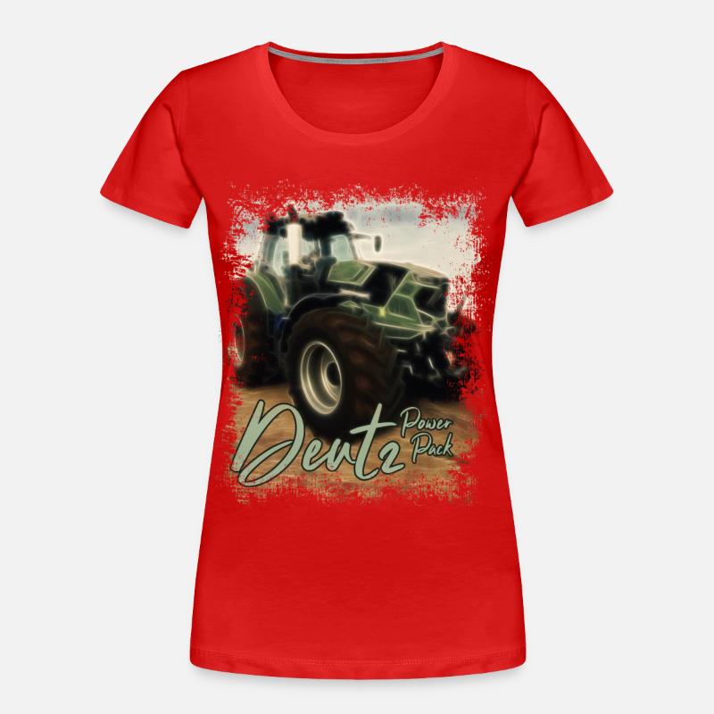 Deutz Traktor Kraftpaket - Traktor Power Pack - Frauen Premium Bio T-Shirt - Rot