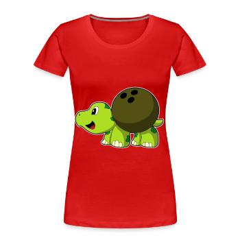 Tortue Bowling Boule de bowling - T-shirt bio Premium Femme - rouge - Devant - Mia (176cm)