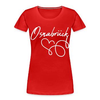 Osnabrück - Frauen Premium Bio T-Shirt - Rot - Vorne - Mia (176cm)