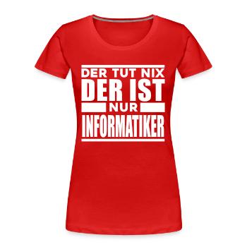 Informatiker - Frauen Premium Bio T-Shirt - Rot - Vorne - Mia (176cm)
